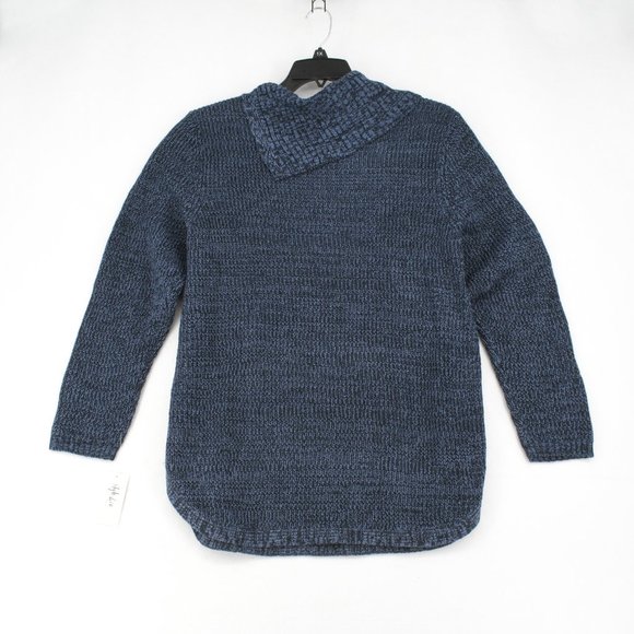 Style&Co Women Plus Envelope Collar With Button Trim Pullover Sweater Indigo - Picture 5 of 7